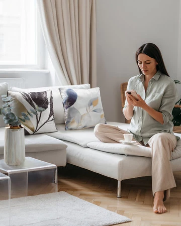 Poszewka Velvet 173 45 x 45 cm, Biały