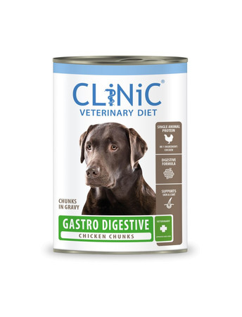 Zestaw 10x CLiNiC Veterinary Diet Dog Gastro Digestive Chicken 415g - mokra karma weterynaryjna dla psów