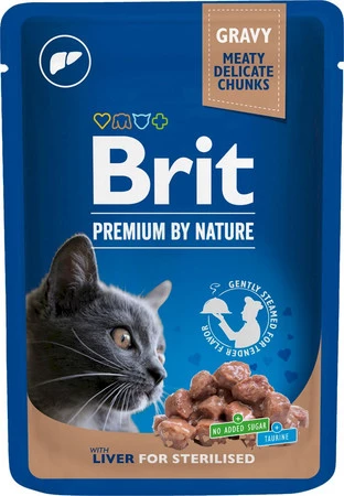 BRIT Cat Sterilised Liver Wątróbka saszetka 100g