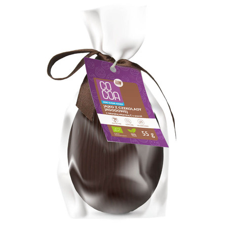 COCOA JAJKO Z CZEKOLADY JAGODOWEJ Z WITAMINĄ C Z ACEROLI BEZ DODATKU CUKRÓW BIO 55g