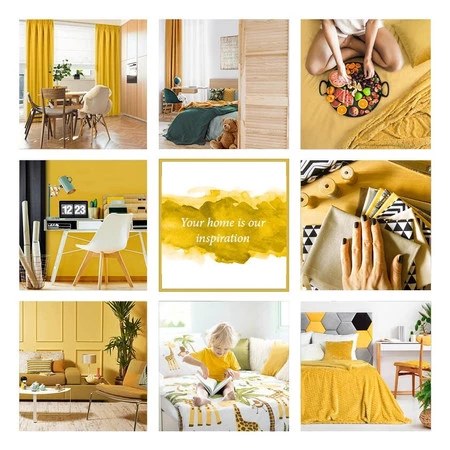 ZASŁONA GOTOWA KIDS 1 140 X 250 CM MUSZTARDOWY