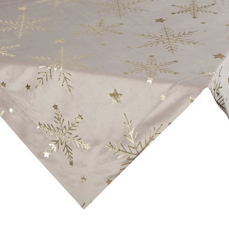 elwetowy bieżnik świąteczny z ozdobnym nadrukiem szerokość, rozm.: 85 x 85 cm, kolor: beżowy