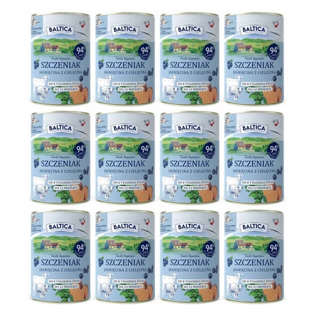 Zestaw 12x Baltica Smaki Regionów Szczeniak Jagnięcina Z Cielęciną - Karma Mokra Dla Psa - 400g