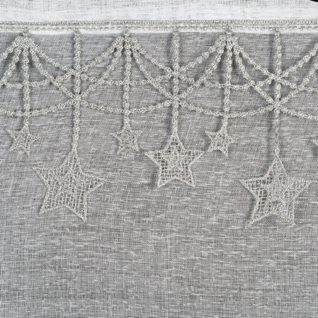 Firana gotowa z świąteczną obszywką rozm.: 140 x 250 cm, kolor: biały