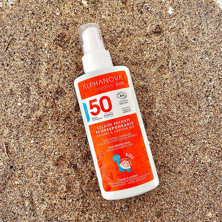 Alphanova Sun Bio, KIDS Spray Przeciwsłoneczny, filtr 50, 125g