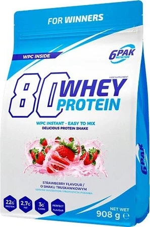 6PAK 80 WHEY PROTEIN 908g STRAWBERRY