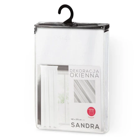 FIRANA GOTOWA SANDRA NA TAŚMIE 140 X 270 CM BIAŁY