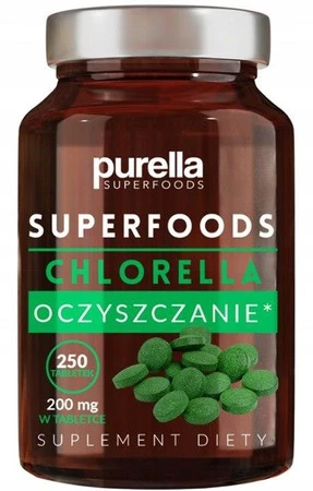 Superfoods Chlorella Oczyszczanie 33 g - 250 tabletek