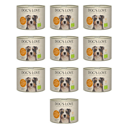 Zestaw 10x DOG'S LOVE BIO PUTE - ekologiczny indyk z amarantusem, dynią i pietruszką (200g)