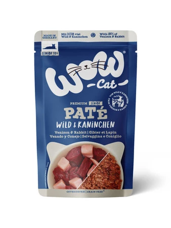 Zestaw 10x WOW CAT Senior Wild Kaninchen - dziczyzna z królikiem dla kota seniora 125g