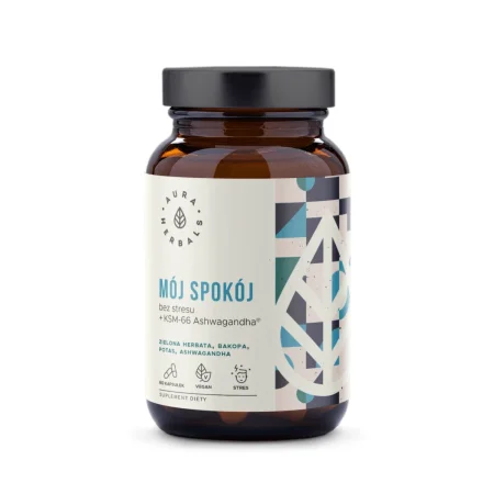 AURA HERBALS Mój spokój, bez stresu + KSM-66 Ashwagandha 60 kaps. data ważności 20.03.2026