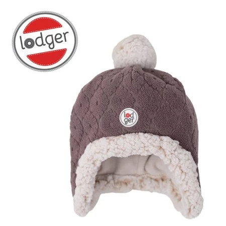 Lodger Dwuwarstwowa zimowa czapeczka z polaru wrzosowa Fleece Mauve 3-6 m