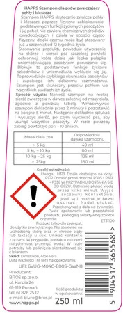 HAPPS - szampon przeciw pchłom dla psów 250ml