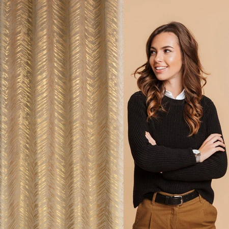 ZASŁONA GOTOWA SARA 140 X 250 CM CIEMNOBEŻOWY