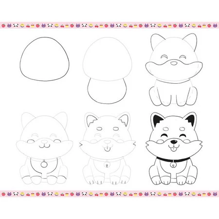 Janod Zestaw kreatywny Rysowanie krok po kroku Modele kawaii 20 rysunków 7+