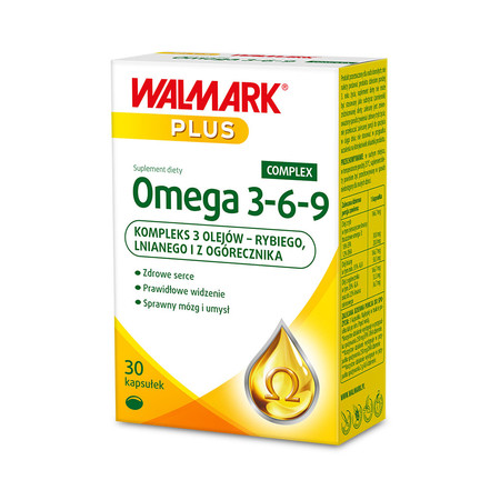 Walmark Omega 3-6-9 kompleks kwasów tłuszczowych omega-3 (EPA, DHA), omega-6 i omega-9 - 30 kaps.