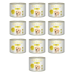 Zestaw 10x DOG'S LOVE Junior Geflügel - drób z cukinią i jabłkami dla szczeniąt (200g)