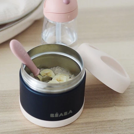 Beaba Pojemnik - termos obiadowy ze stali nierdzewnej z hermetycznym zamknięciem duży 500 ml light pink/night blue