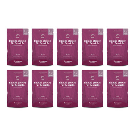 Zestaw 10x HERRMANN'S Selection Sensitive Dog Pferd - konina z cukinią i batatami (150g)