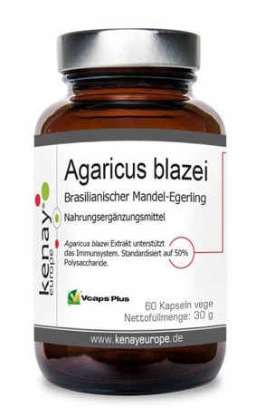 KENAY EKO Agaricus blazei - Ekologiczna Pieczarka brazylijska (60 kaps.)