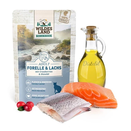 WILDES LAND CAT Classic Forelle Lachs - pstrąg i łosoś z żurawiną (90g)