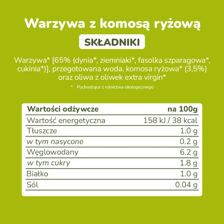 Smileat, BIO Słoiczek z warzywami i komosą ryżową 6m+, 230 g