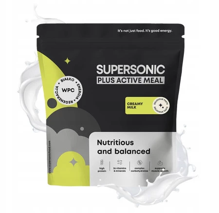SUPERSONIC Food Powder PLUS ACTIVE MEAL 1000 g o smaku kremowego mleka