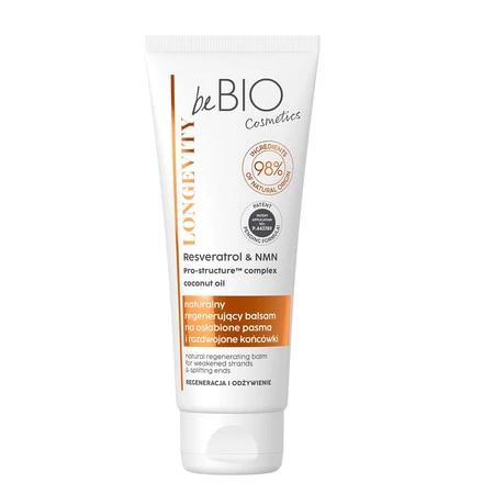 beBio Longevity naturalny balsam na osłabione pasma i końcówki Regeneracja i Odżywienie 75ml