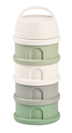 BEABA Pojemniki na mleko w proszku 4 komory cotton white/sage green