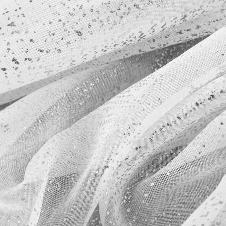 Firana gotowa z błyszczącym nadrukiem rozm.: 140 x 250 cm, kolor: biały