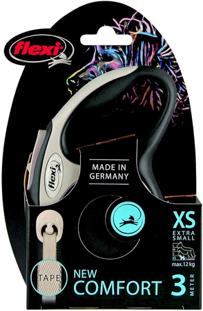 FLEXI NEW COMFORT Smycz taśmowa XS / 3m czarna