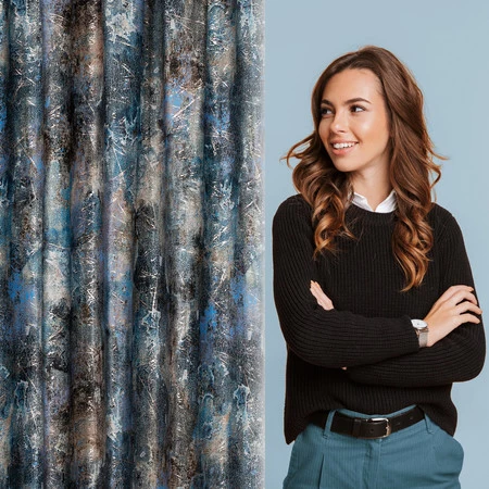 ZASŁONA GOTOWA ESTER NA TAŚMIE 140 X 250 CM TURKUSOWY