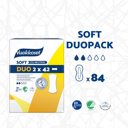 Vuokkoset, SOFT, Wkładki higieniczne, DUOPACK (2 x 42 szt.)
