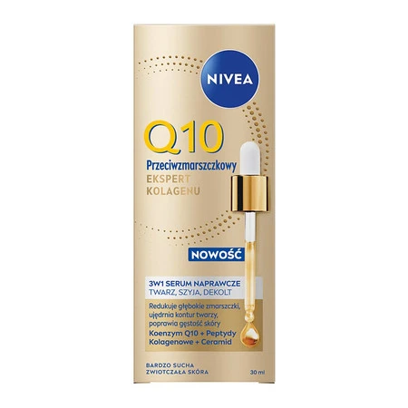 Q10 Przeciwzmarszczkowy Ekspert Kolagenu serum naprawcze 3w1 30ml