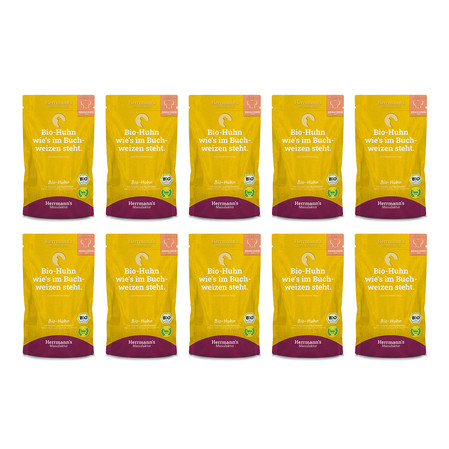 Zestaw 10x HERRMANN'S MANUFAKTUR Selection Dog Bio Huhn - bio kurczak z koprem włoskim (150g)