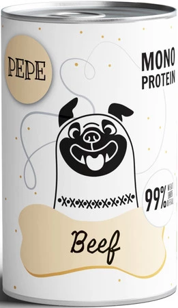 PAKA ZWIERZAKA PEPE Mono Protein Beef Wołowina 400g