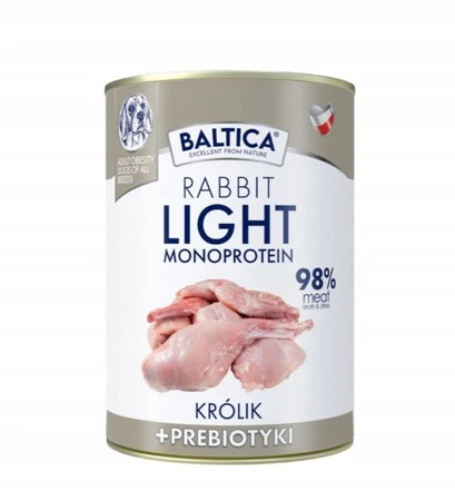 Baltica Monoprotein Królik z probiotykami- karma mokra dla psa - 400g