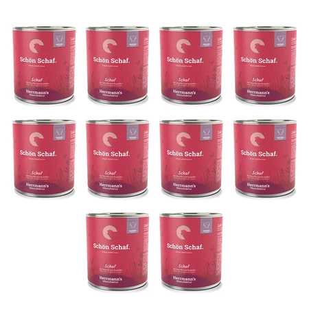 Zestaw 10x HERRMANN'S Selection Sensitive Dog Schaf - baranina z cukinią (800g)