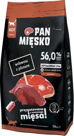 PAN MIĘSKO Wołowina z Jeleniem dla kota M 1,6kg
