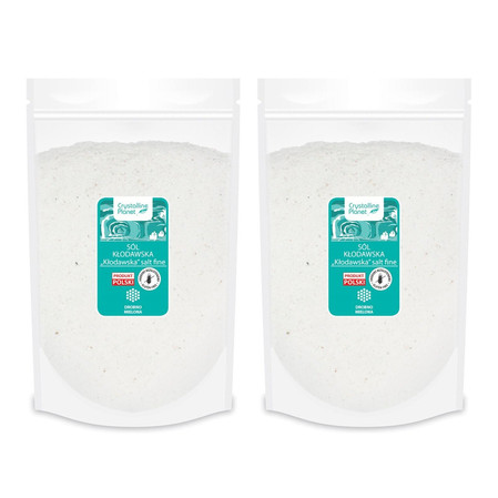Zestaw: 2x Bio Planet − Sól kłodawska drobno mielona − 1 kg
