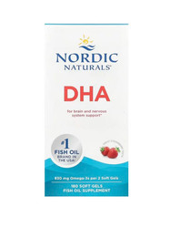 Nordic Naturals DHA Omega-3 Oil kwasy tłuszczowe EPA i DHA 180 kaps. smak truskawka