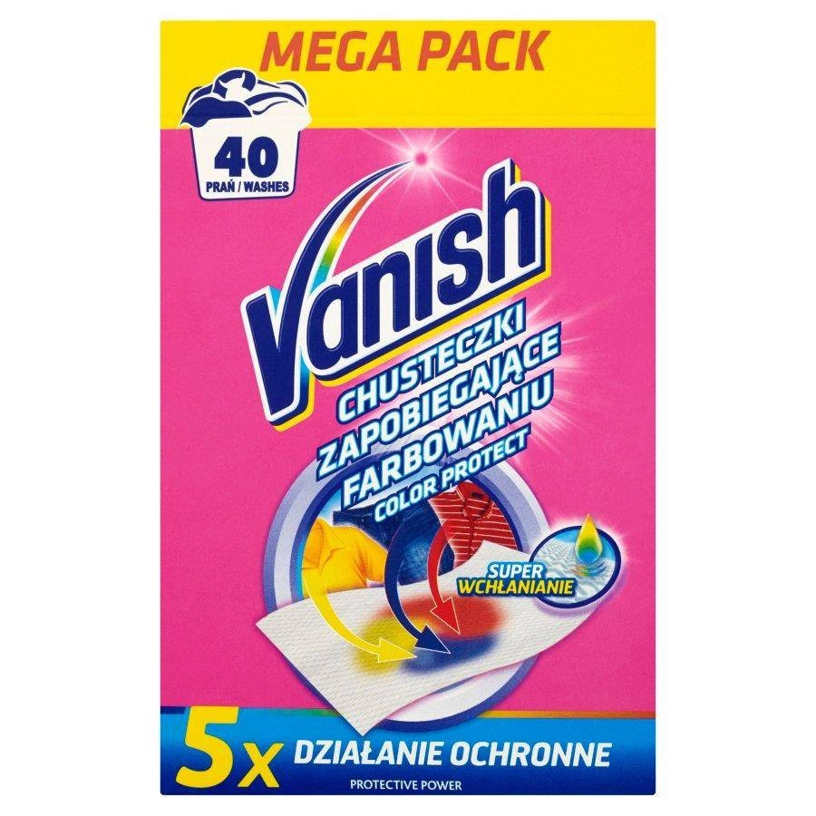 Vanish − Color Protect, chusteczki zapobiegające farbowaniu ubrań − 20 szt.