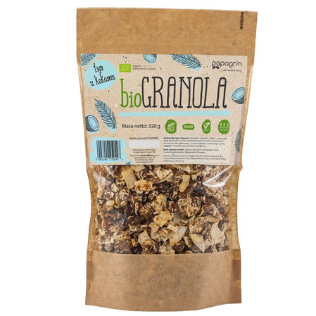 Papagrin Granola figa z kokosem bezglutenowa BIO 320g
