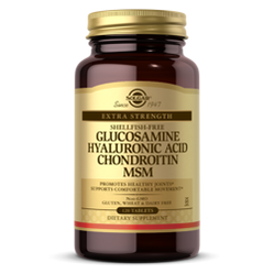 Solgar Glukozamina, Kwas hialuronowy, Chondroityna i MSM - 120 tabl.