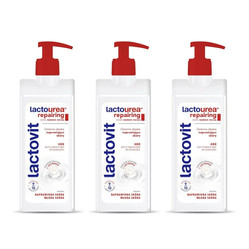 Zestaw: 3x Lactovit Lactourea Repairing naprawiający balsam do ciała 400ml