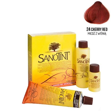 Farba do włosów Cherry Red Wiśniowa Czerwień 24 Classic Sanotint