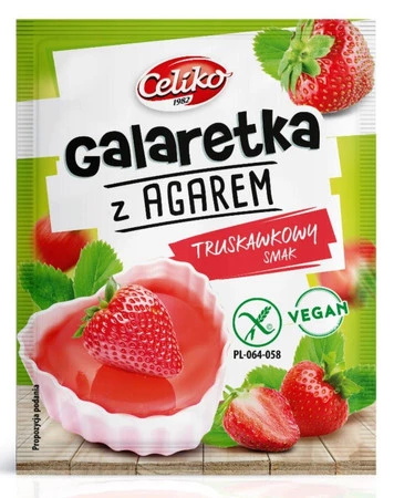 Celiko − Galaretka z agarem o smaku truskawkowym bez glutenu − 45 g