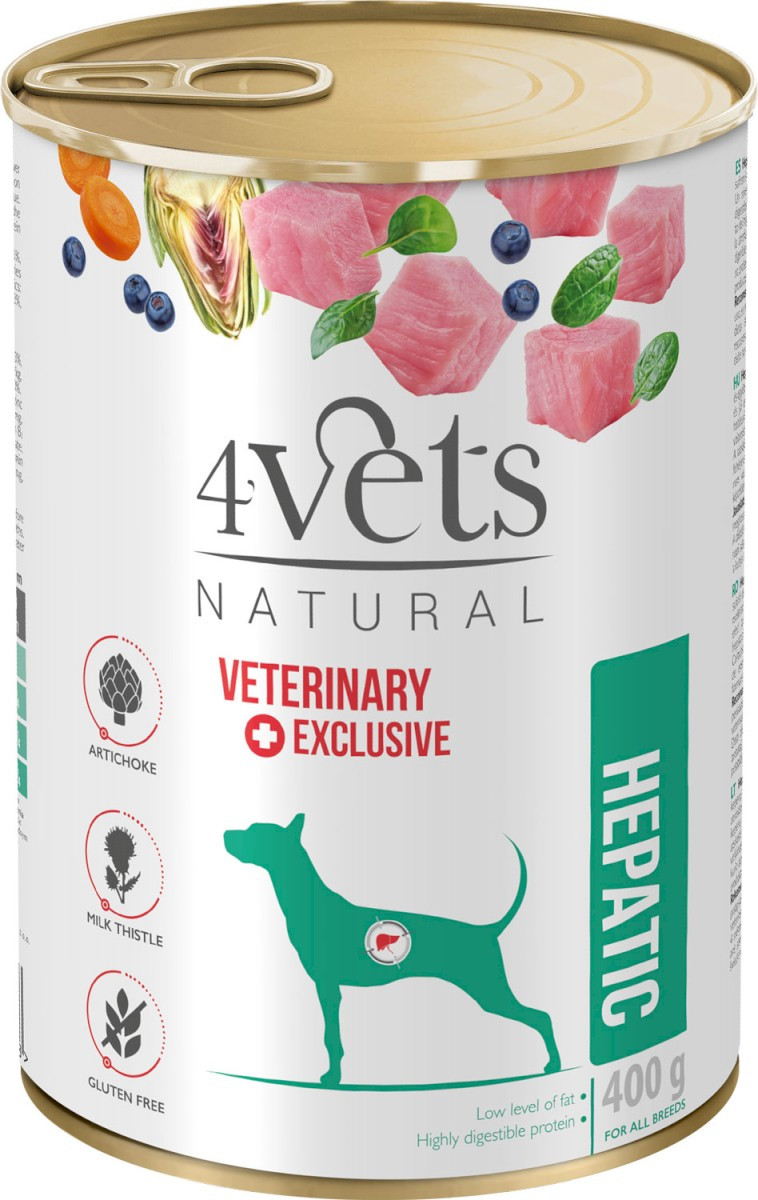 4VETS Natural HEPATIC dla psa z chorą wątrobą 400g - Nabea.pl