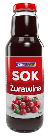 SOK Z ŻURAWINY 100 % 750 ml - NATURAVENA