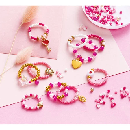 Janod Zestaw kreatywny do tworzenia biżuterii Pierścionki z koralików 7+